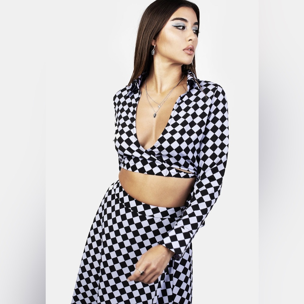 Disturbia Discordia Collared Wrap Top US 4 / UK 8 - Picture 1 of 10